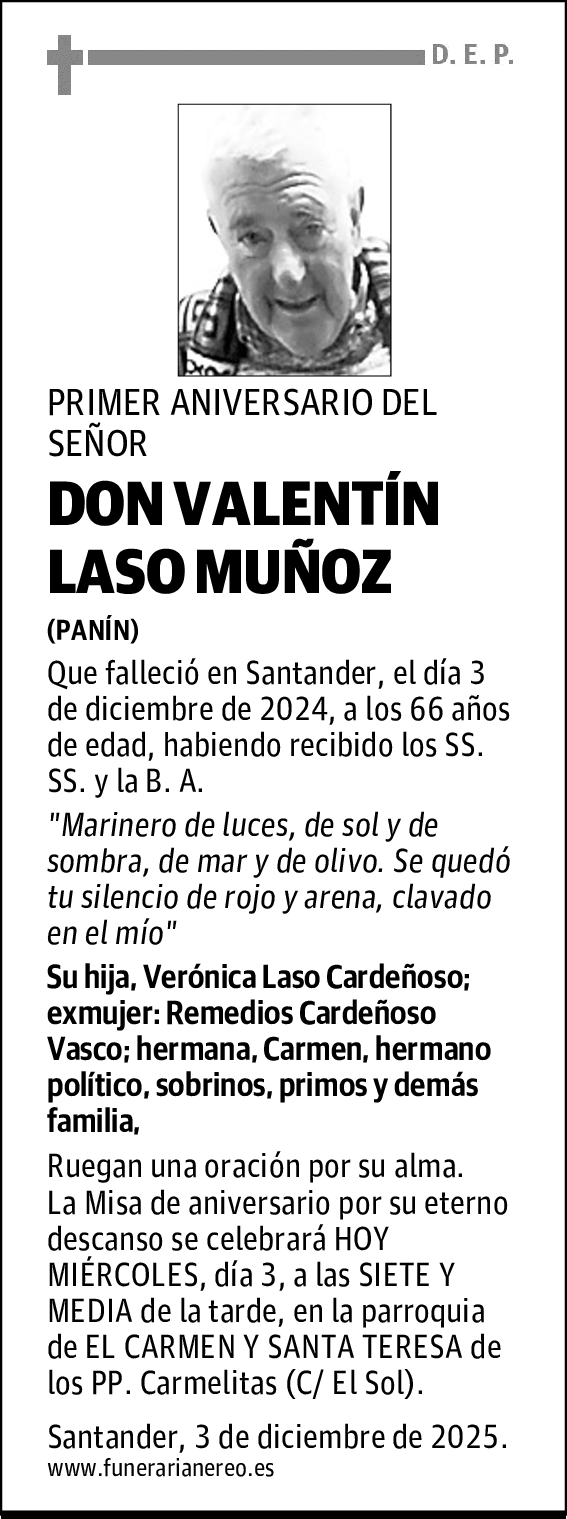 DON VALENTÍN LASO MUÑOZ