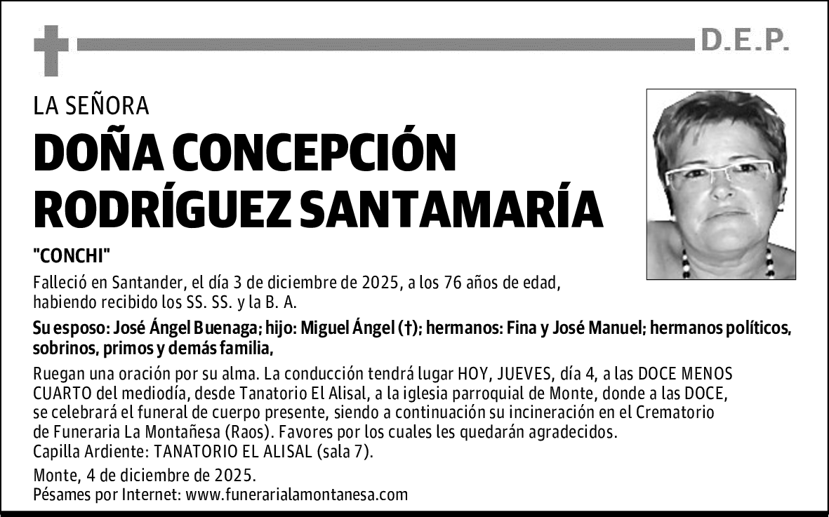 DOÑA CONCEPCIÓN RODRÍGUEZ SANTAMARÍA