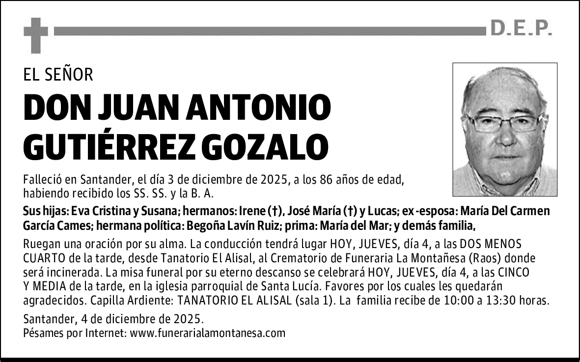 DON JUAN ANTONIO GUTIÉRREZ GOZALO