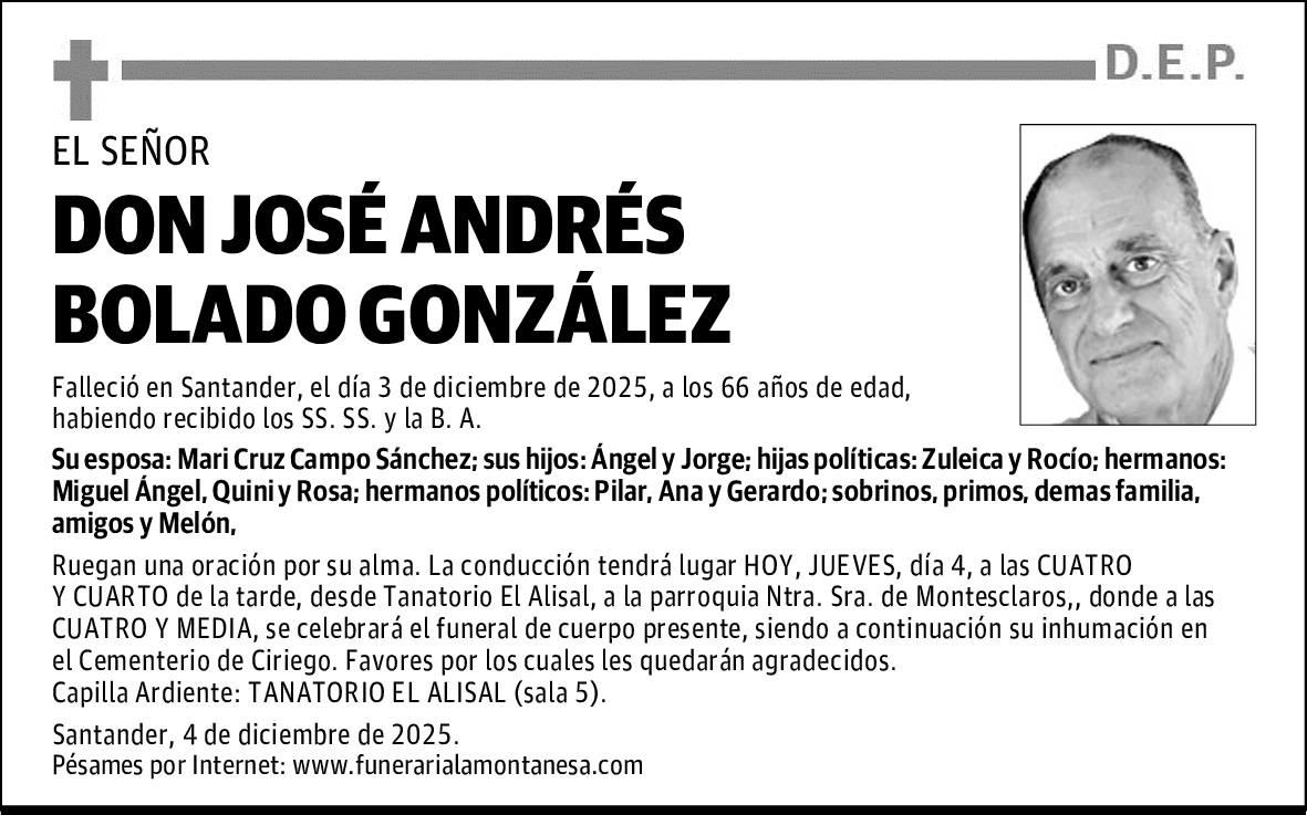 DON JOSÉ ANDRÉS BOLADO GONZÁLEZ