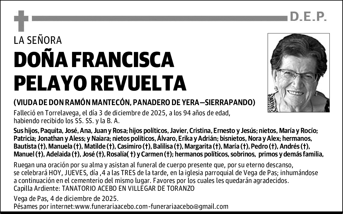 DOÑA FRANCISCA PELAYO REVUELTA
