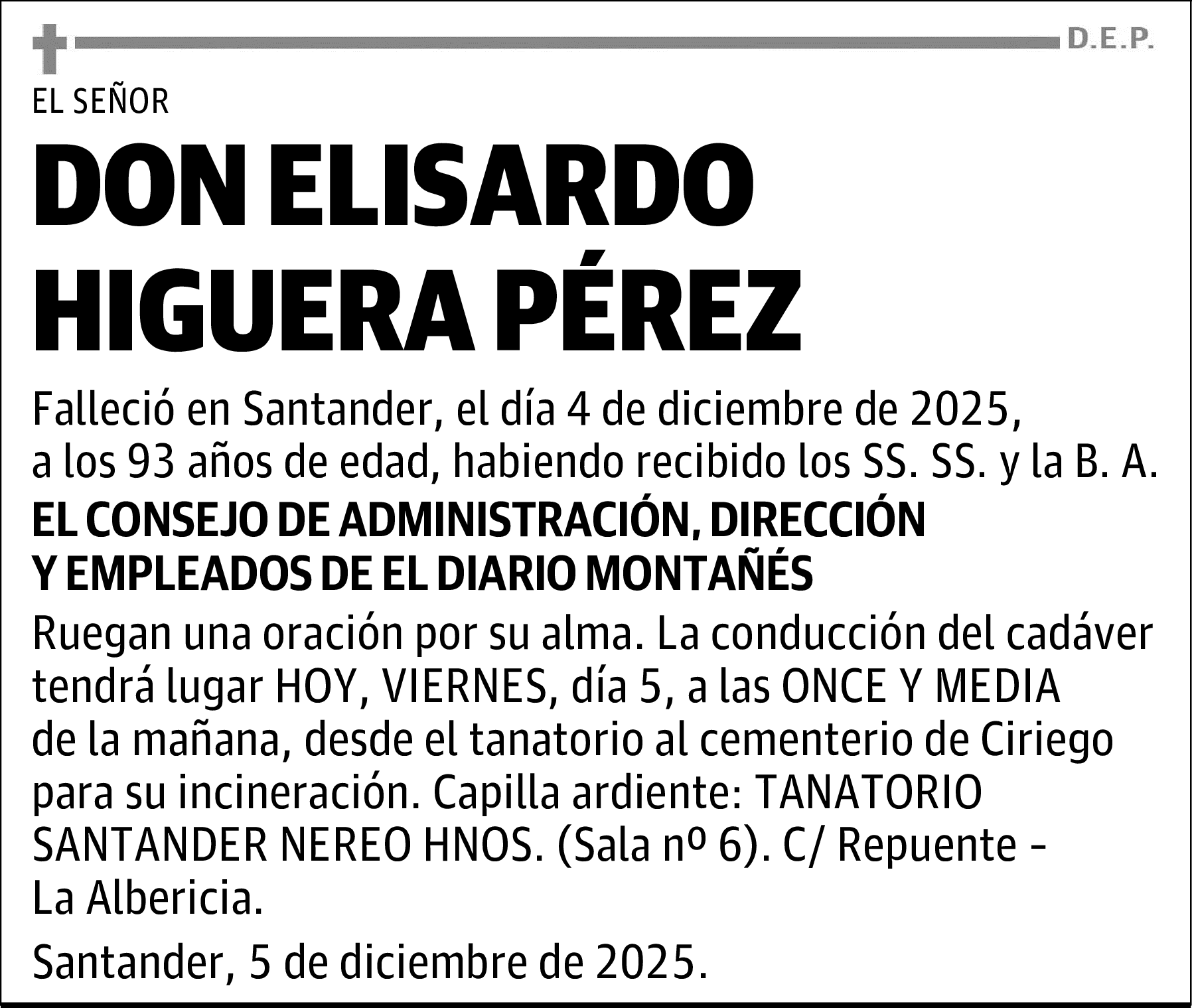 DON ELISARDO HIGUERA PÉREZ