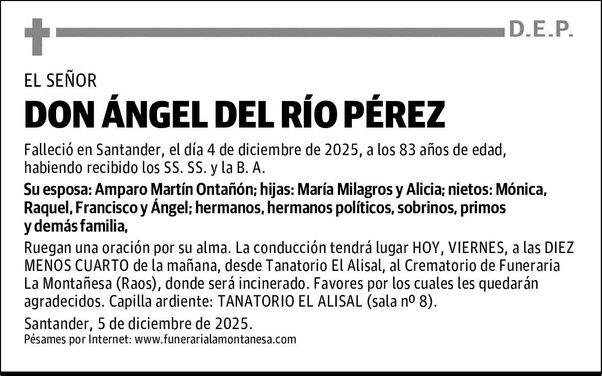 DON ÁNGEL DEL RÍO PÉREZ