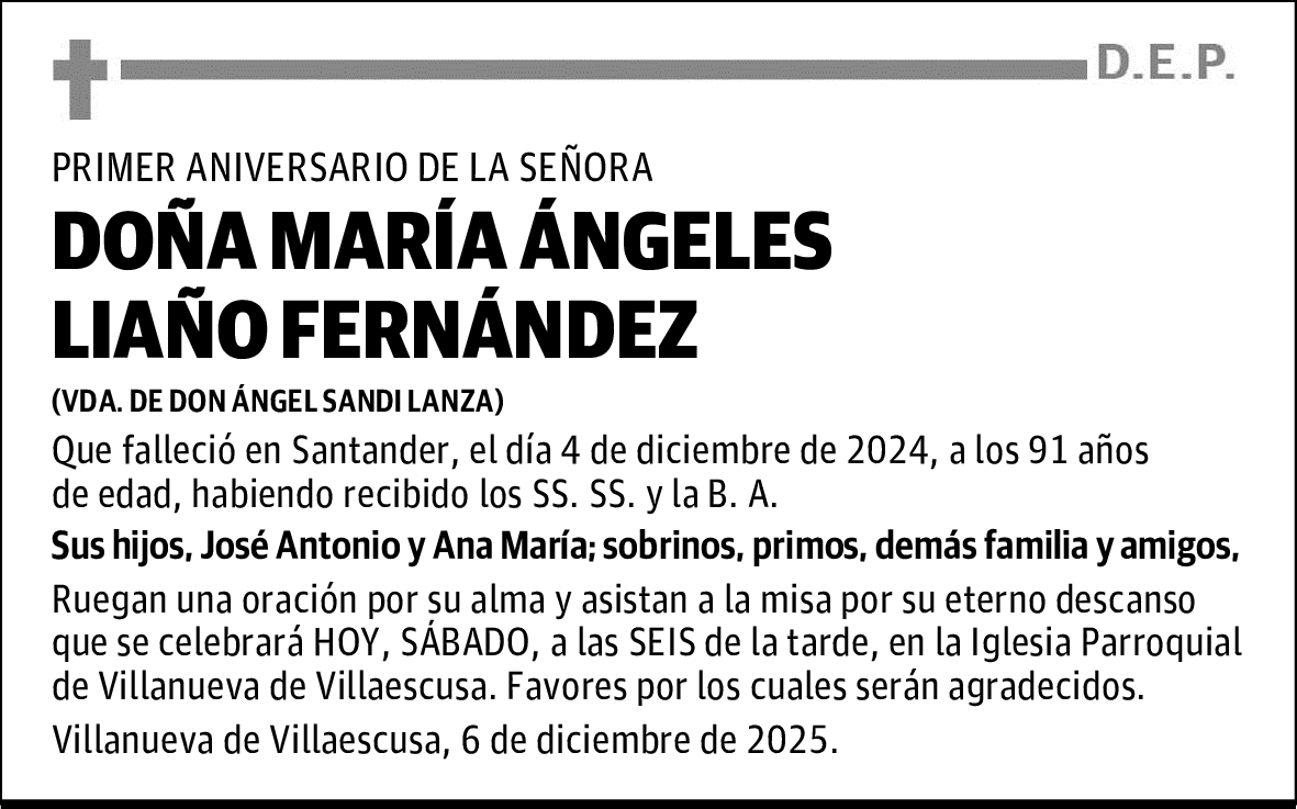 DOÑA MARÍA ÁNGELES LIAÑO FERNÁNDEZ