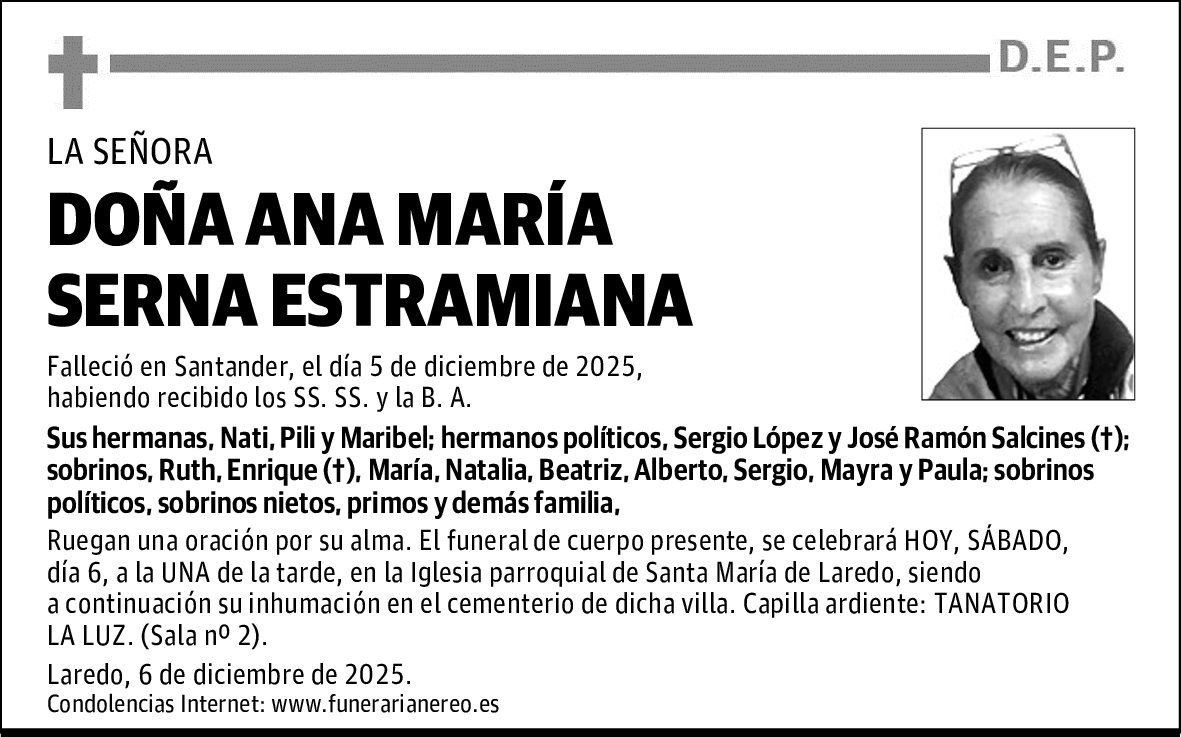 DOÑA ANA MARÍA SERNA ESTRAMIANA