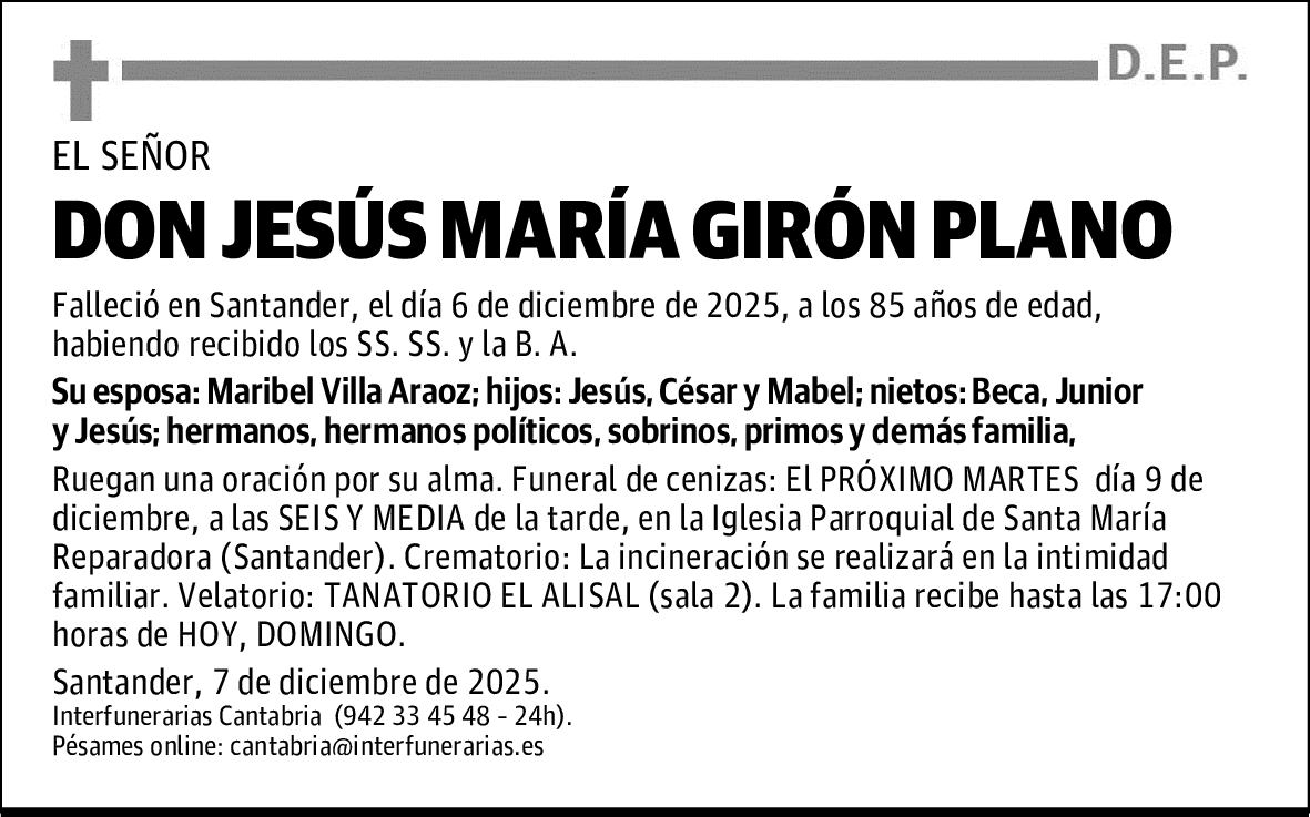 DON JESÚS MARÍA GIRÓN PLANO