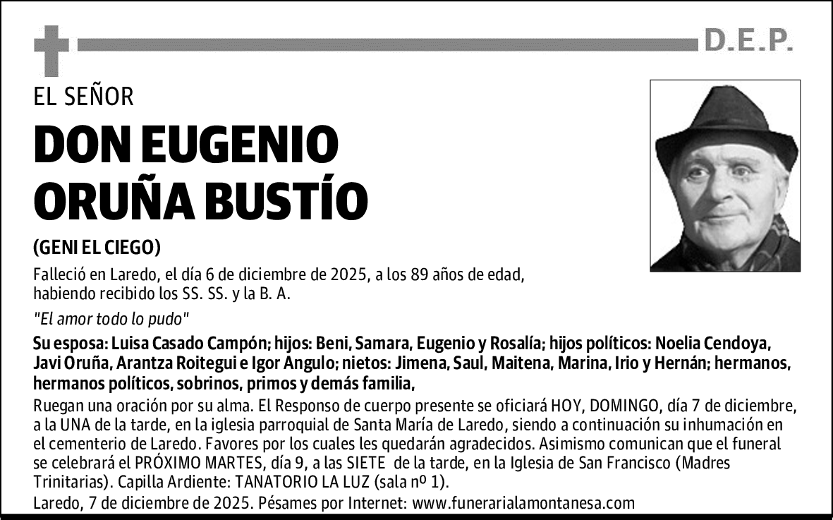 DON EUGENIO ORUÑA BUSTÍO