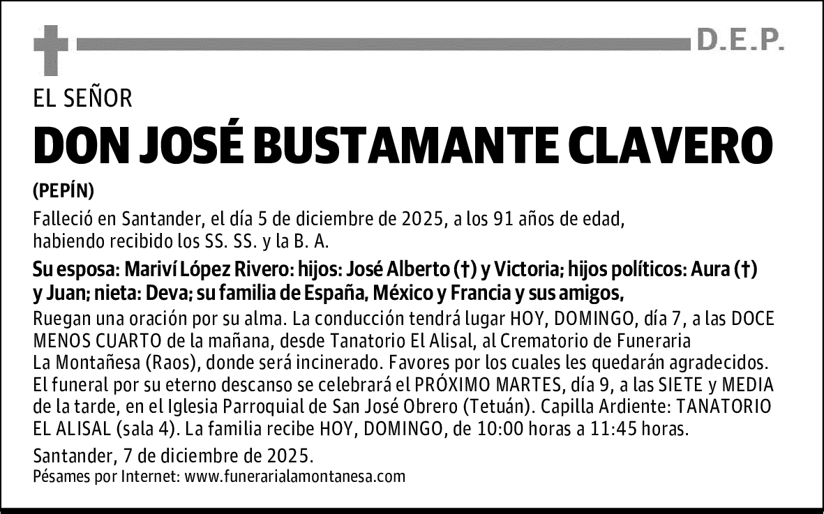 DON JOSÉ BUSTAMANTE CLAVERO