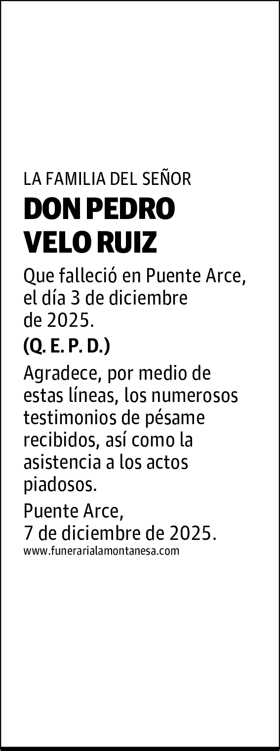 DON PEDRO VELO RUIZ