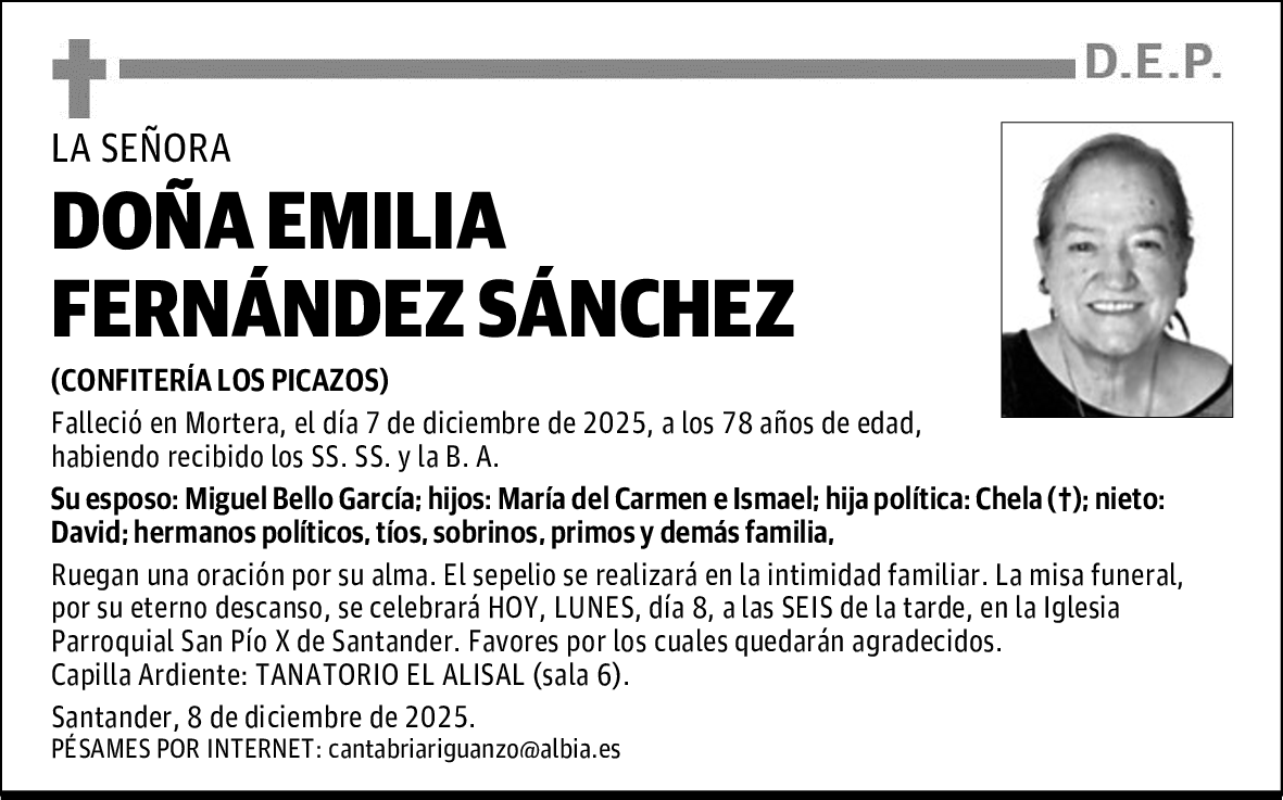 DOÑA EMILIA FERNÁNDEZ SÁNCHEZ