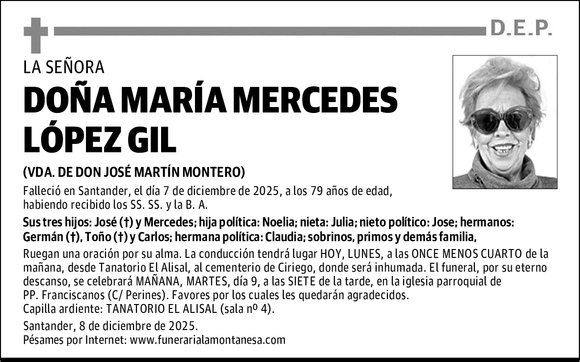 DOÑA MARÍA MERCEDES LÓPEZ GIL