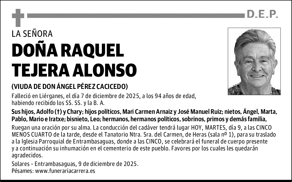 DOÑA RAQUEL TEJERA ALONSO