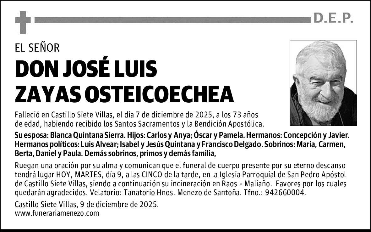 DON JOSÉ LUIS ZAYAS OSTEICOECHEA