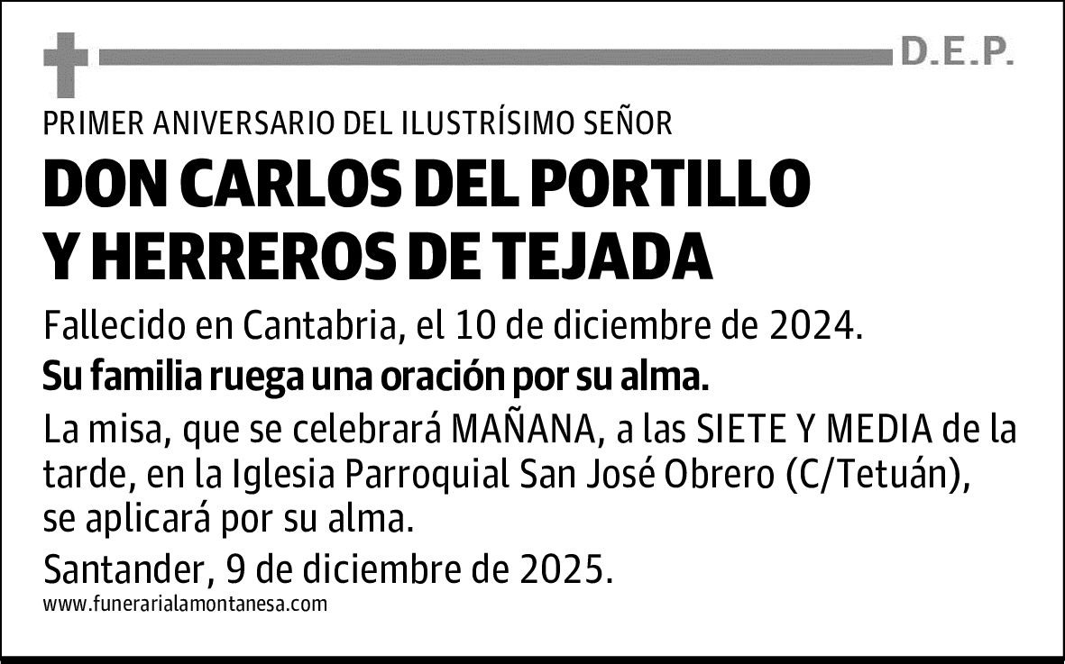 DON CARLOS DEL PORTILLO Y HERREROS DE TEJADA