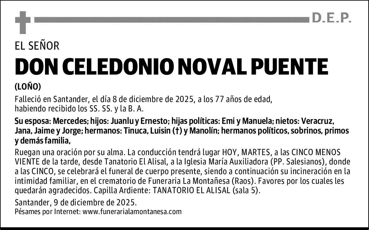 DON CELEDONIO NOVAL PUENTE