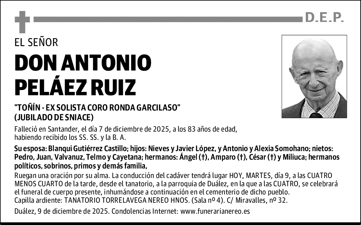 DON ANTONIO PELÁEZ RUIZ