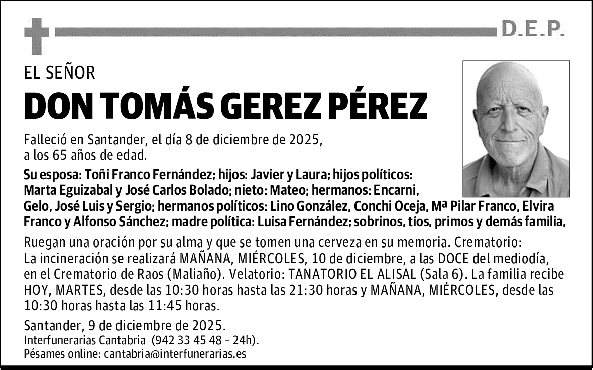 DON TOMÁS GEREZ PÉREZ