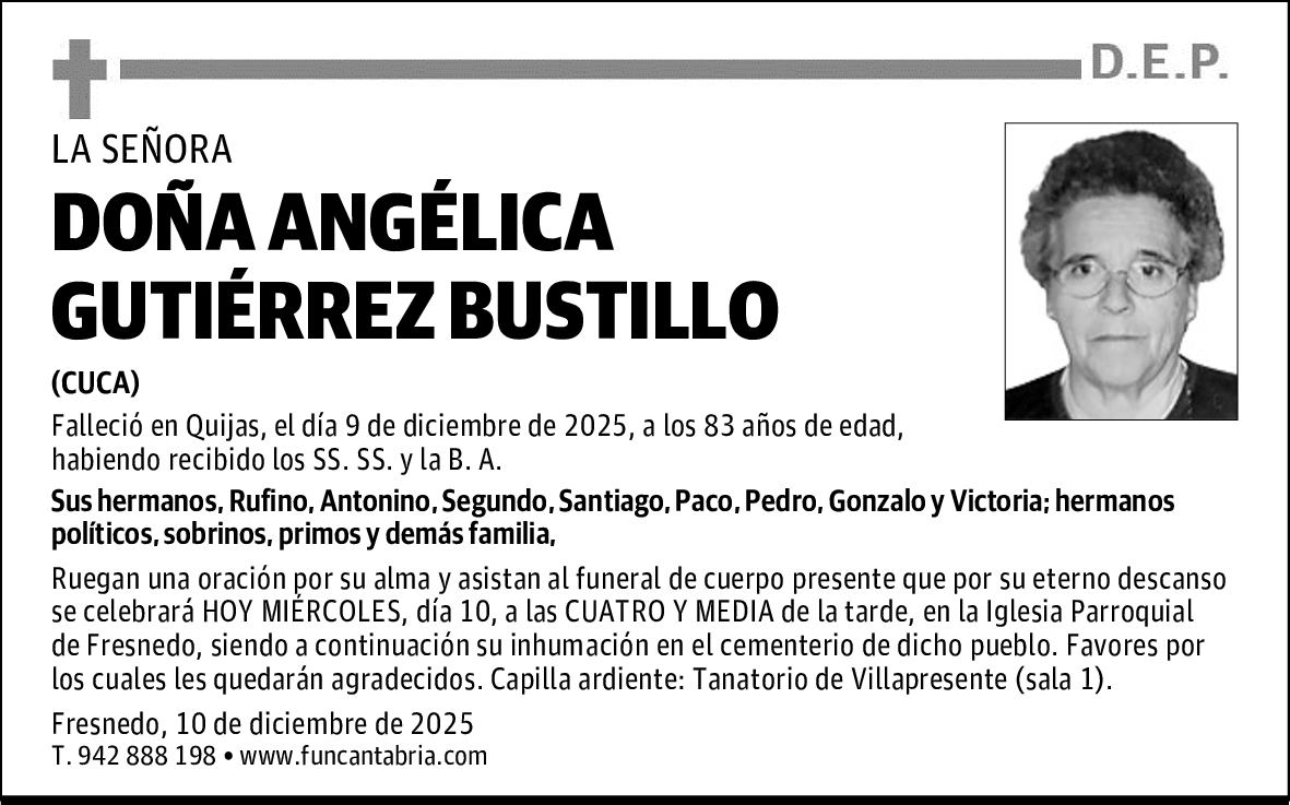 DOÑA ANGÉLICA GUTIÉRREZ BUSTILLO