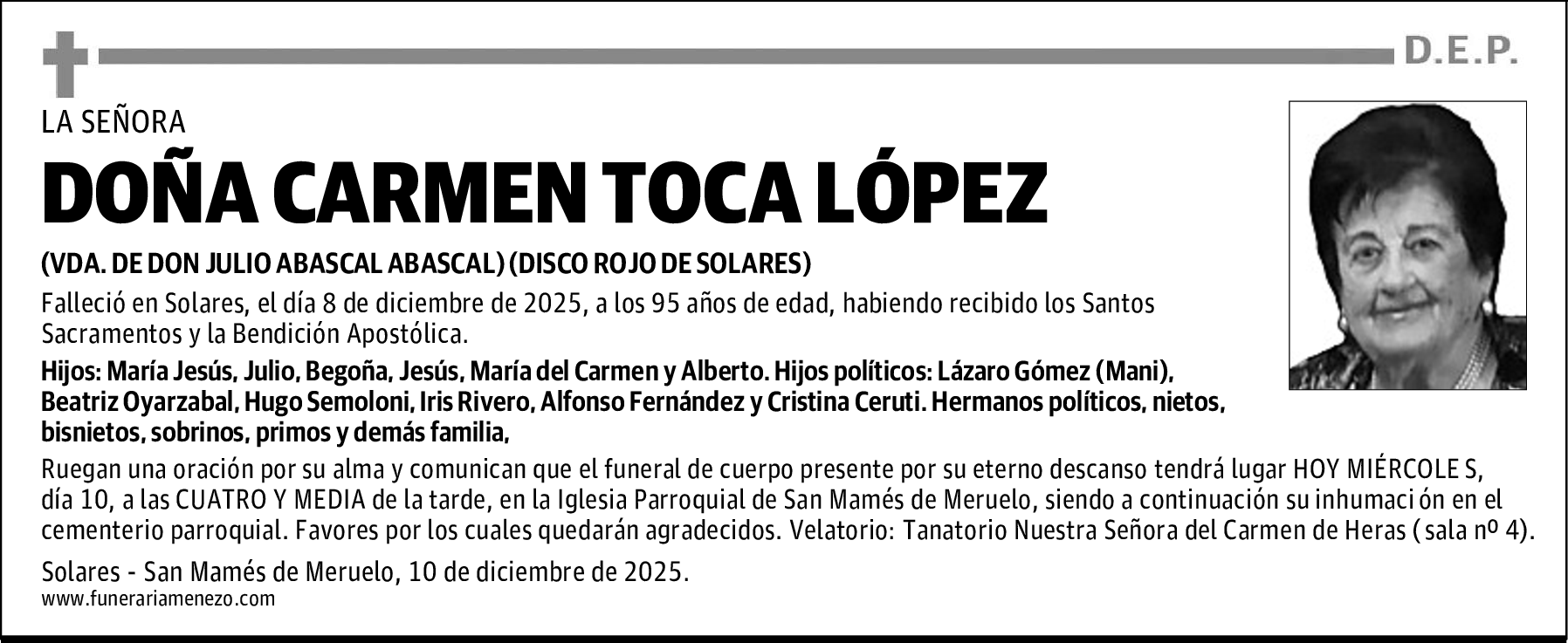 DOÑA CARMEN TOCA LÓPEZ