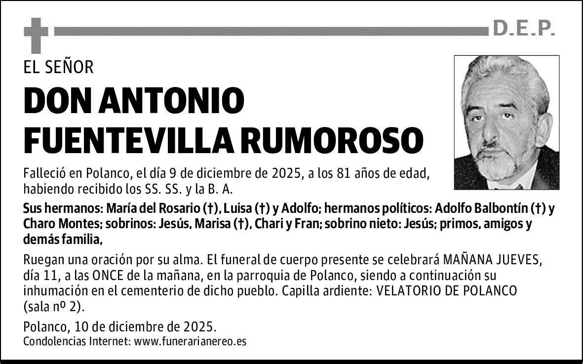 DON ANTONIO FUENTEVILLA RUMOROSO