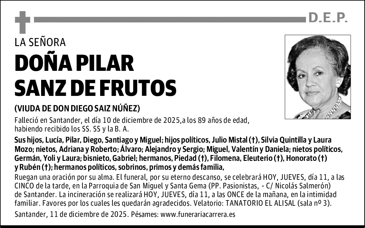 DOÑA PILAR SANZ DE FRUTOS