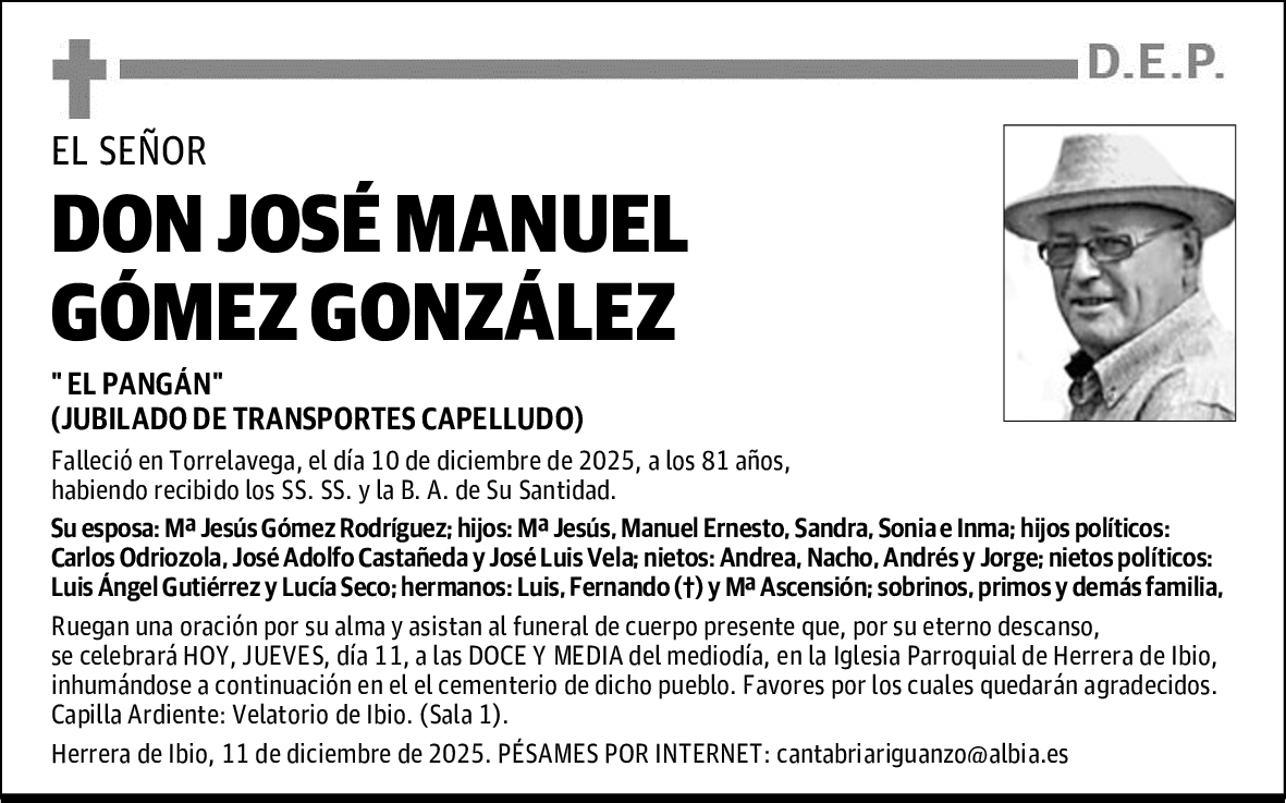 DON JOSÉ MANUEL GÓMEZ GONZÁLEZ