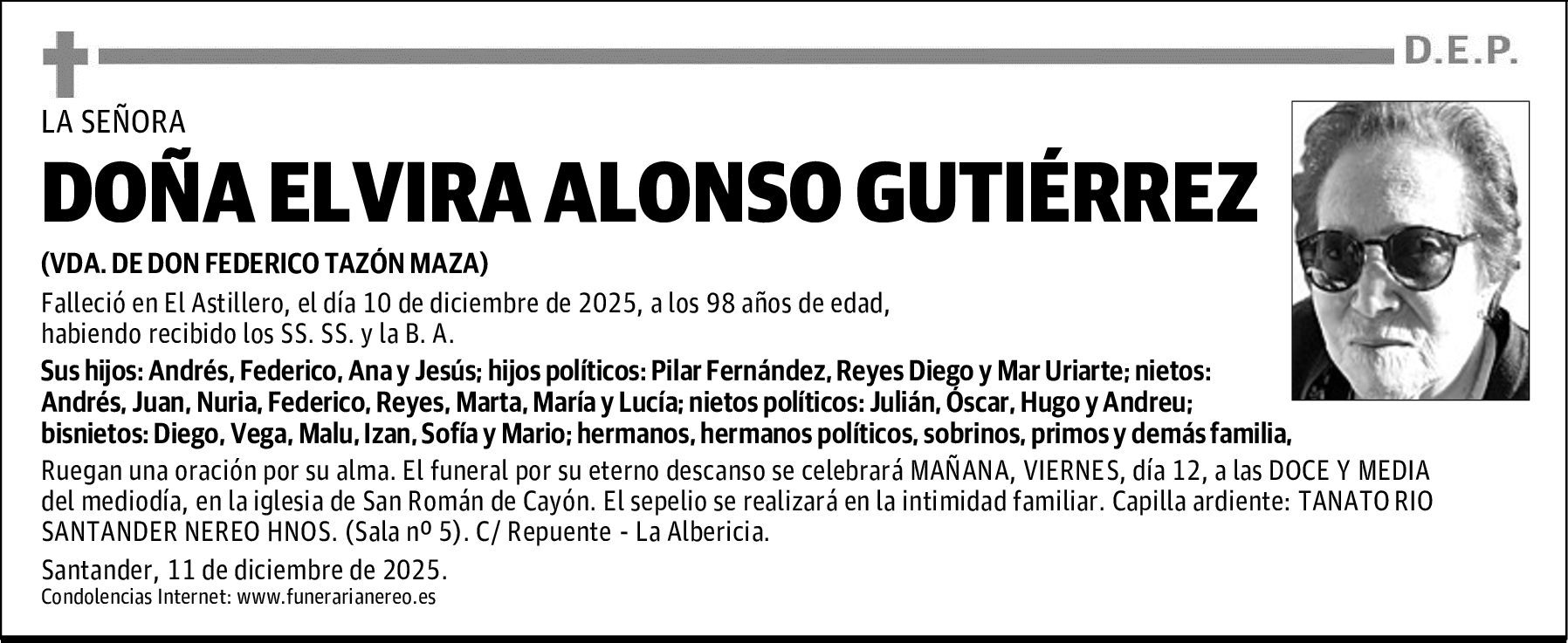 DOÑA ELVIRA ALONSO GUTIÉRREZ