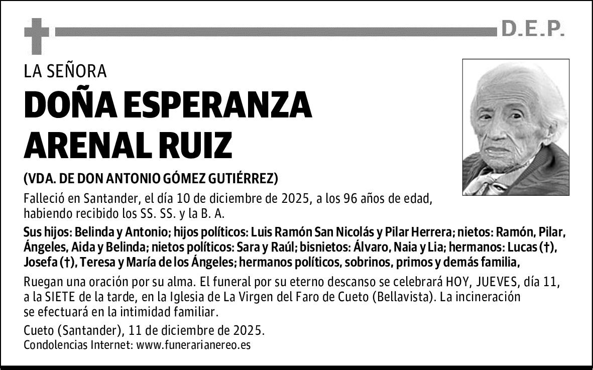 DOÑA ESPERANZA ARENAL RUIZ