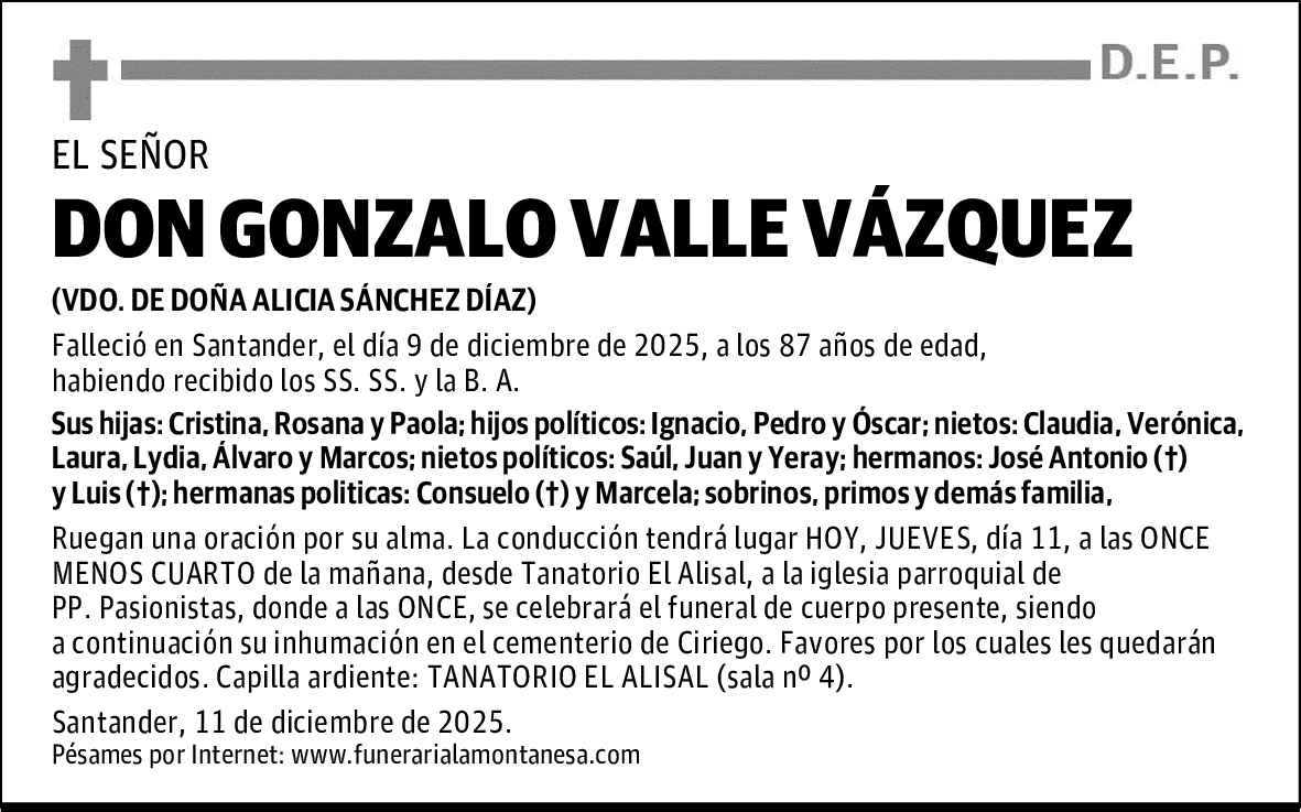 DON GONZALO VALLE VÁZQUEZ