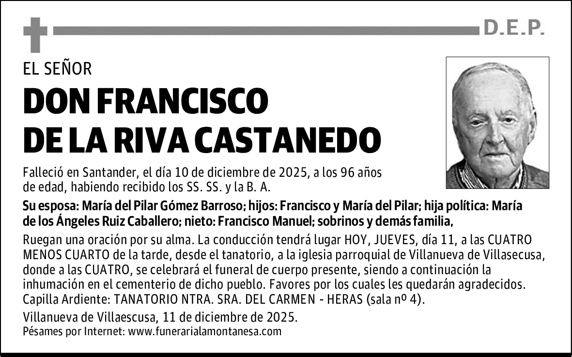 DON FRANCISCO DE LA RIVA CASTANEDO
