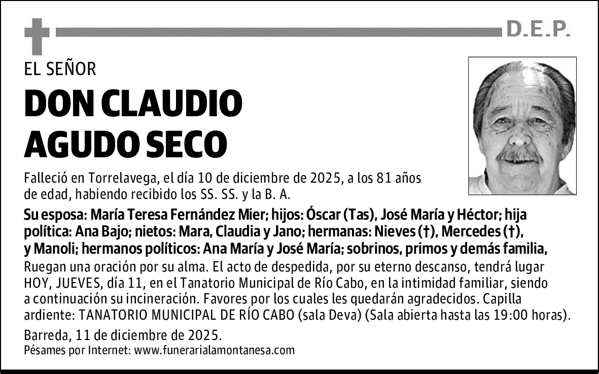DON CLAUDIO AGUDO SECO