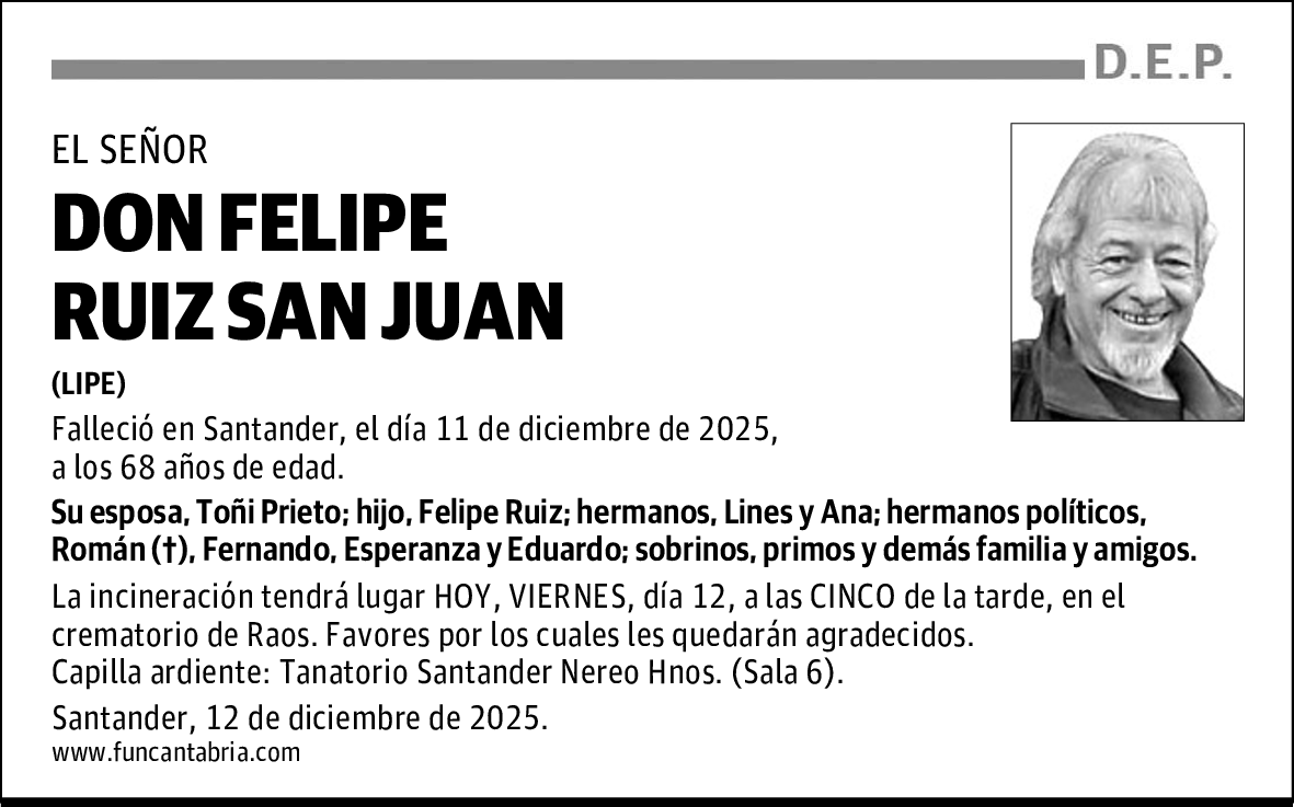 DON FELIPE RUIZ SAN JUAN