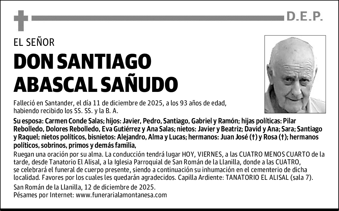 DON SANTIAGO ABASCAL SAÑUDO