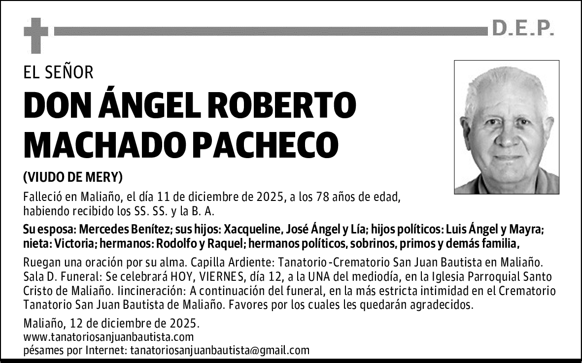 DON ÁNGEL ROBERTO MACHADO PACHECO