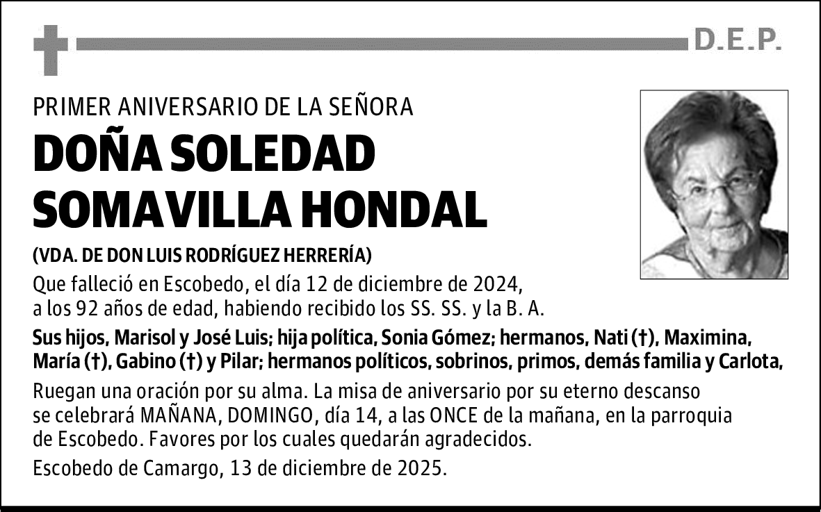 DOÑA SOLEDAD SOMAVILLA HONDAL