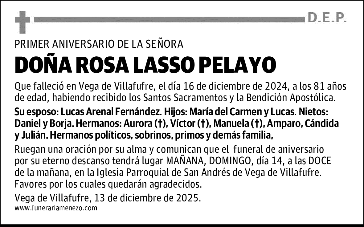DOÑA ROSA LASSO PELAYO
