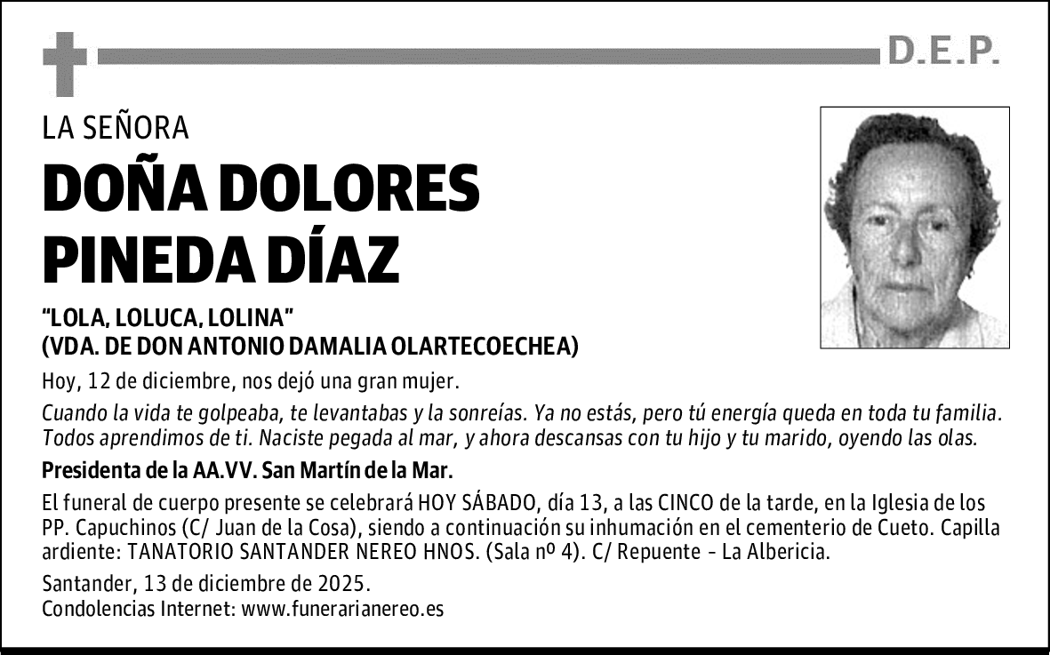 DOÑA DOLORES PINEDA DÍAZ