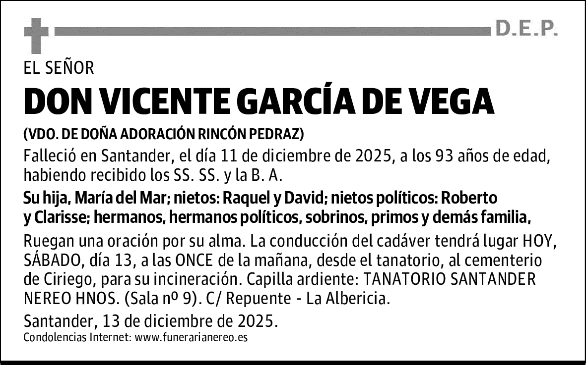 DON VICENTE GARCÍA DE VEGA