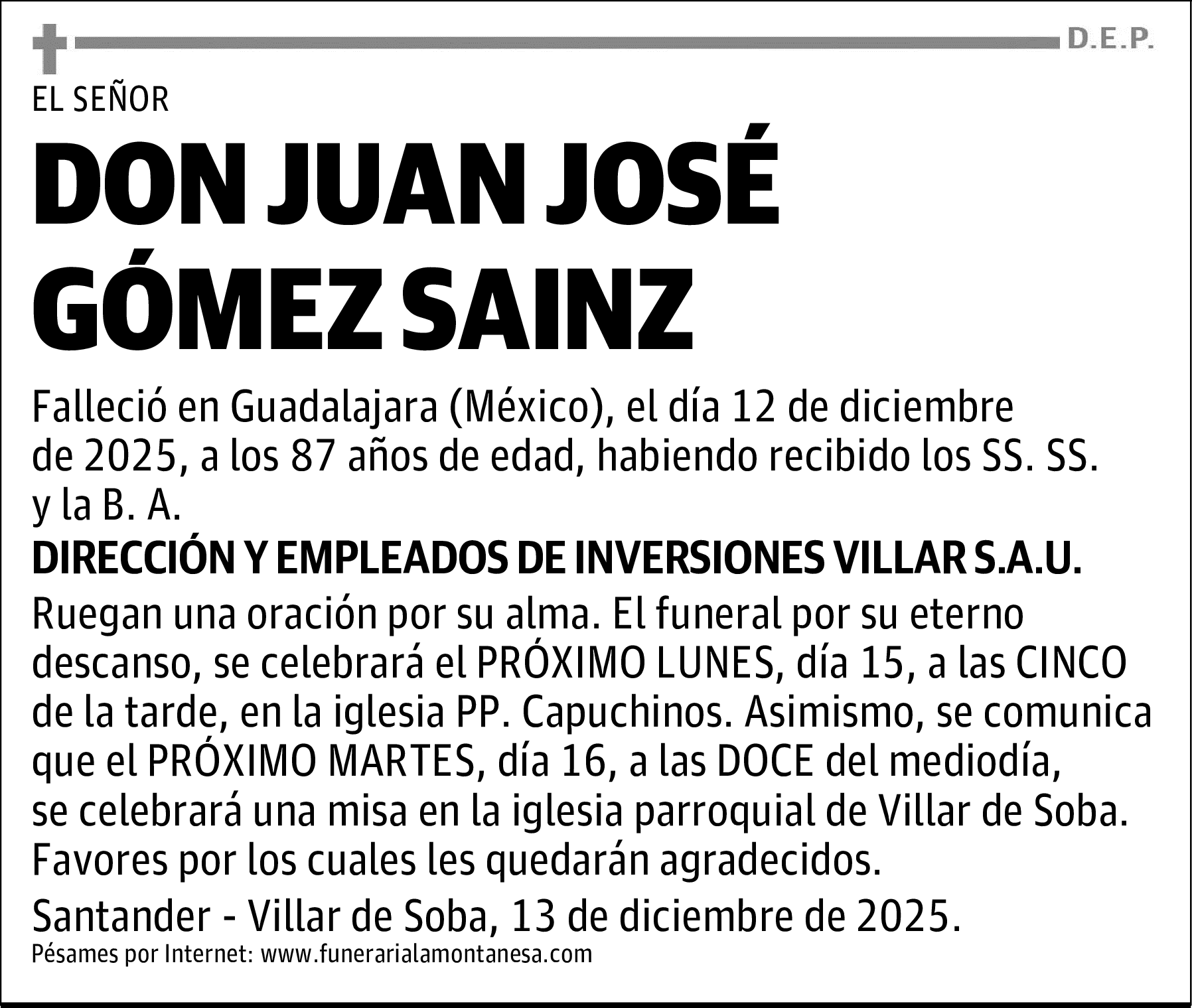 DON JUAN JOSÉ GÓMEZ SAINZ