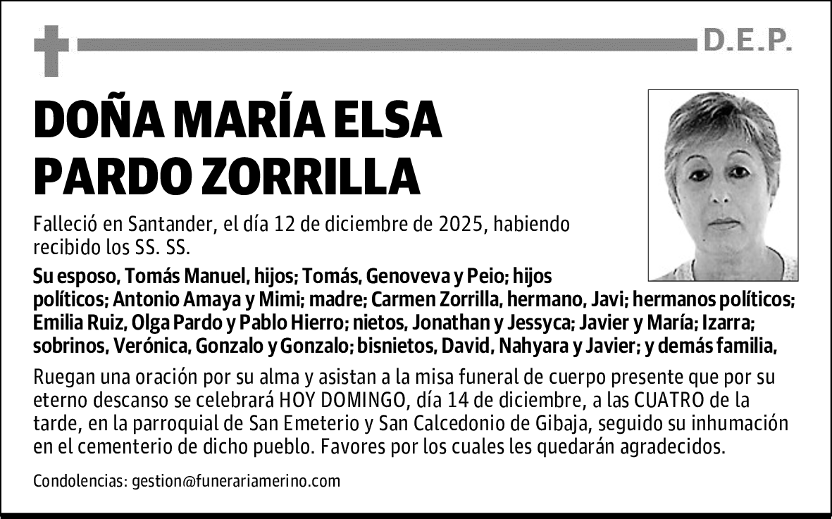 DOÑA MARÍA ELSA PARDO ZORRILLA