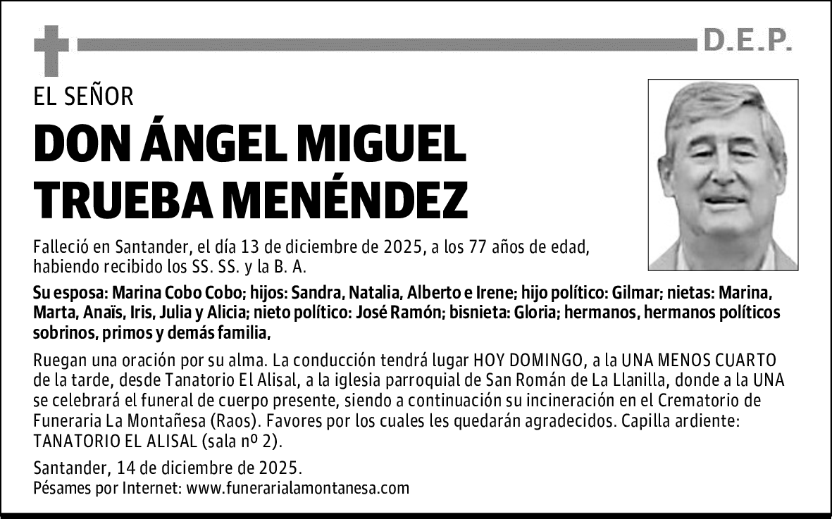 DON ÁNGEL MIGUEL TRUEBA MENÉNDEZ