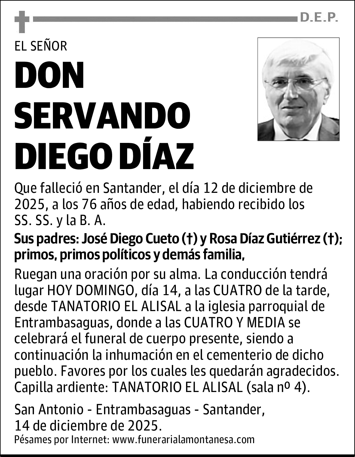 DON SERVANDO DIEGO DÍAZ