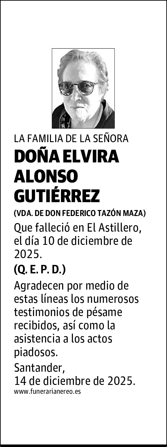 DOÑA ELVIRA ALONSO GUTIÉRREZ