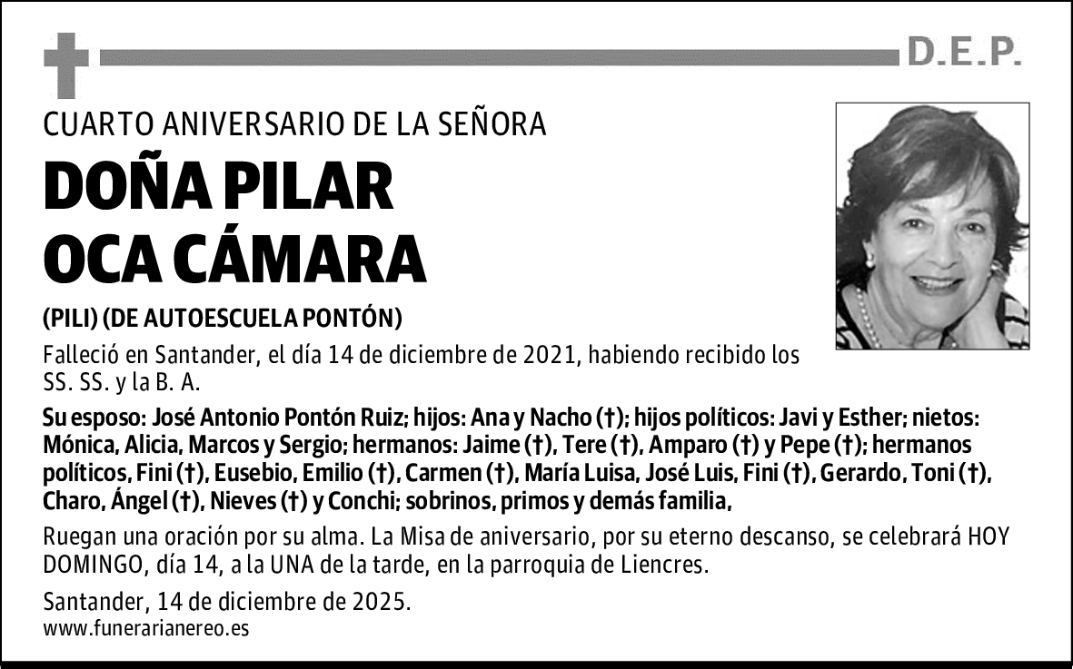 DOÑA PILAR OCA CÁMARA