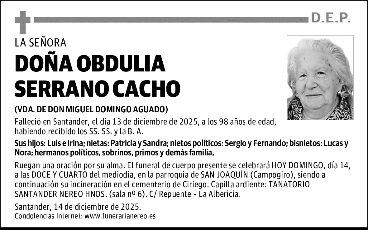 DOÑA OBDULIA SERRANO CACHO