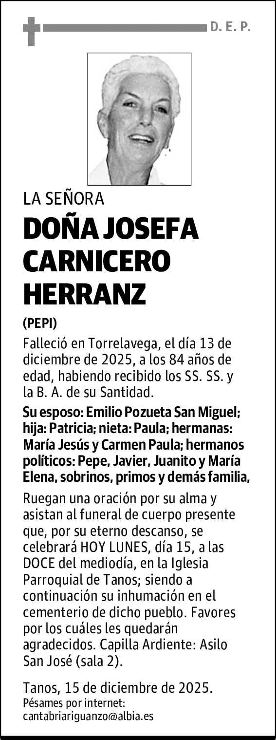 DOÑA JOSEFA CARNICERO HERRANZ