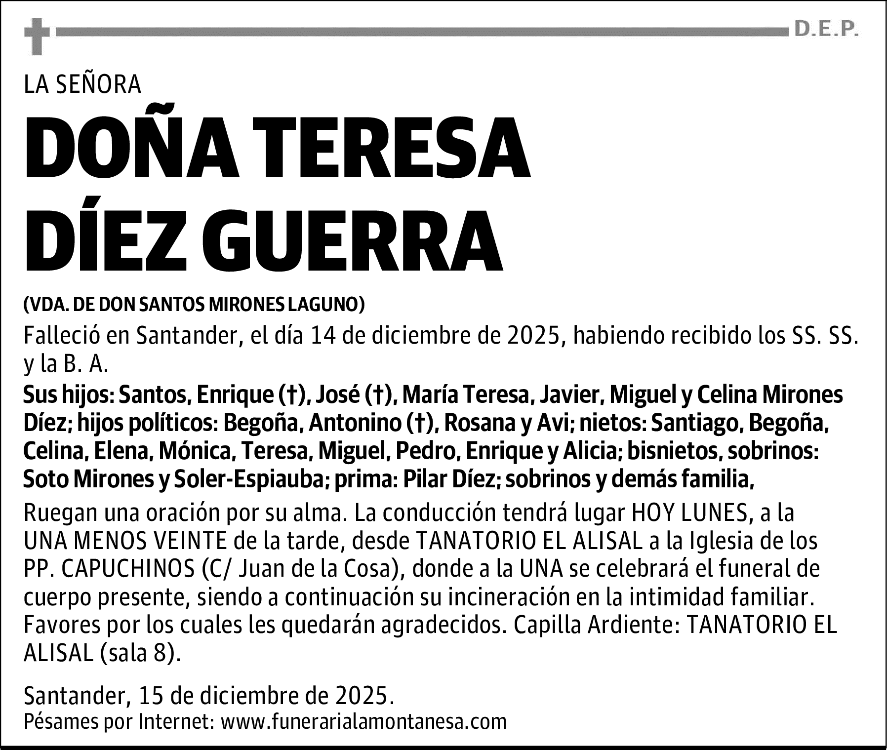 DOÑA TERESA DÍEZ GUERRA