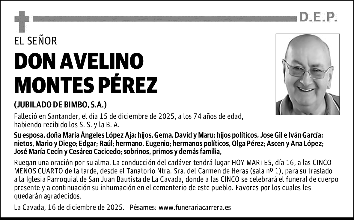 DON AVELINO MONTES PÉREZ