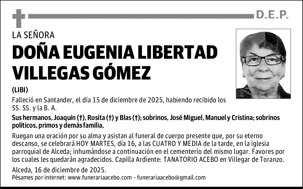 DOÑA EUGENIA LIBERTAD VILLEGAS GÓMEZ