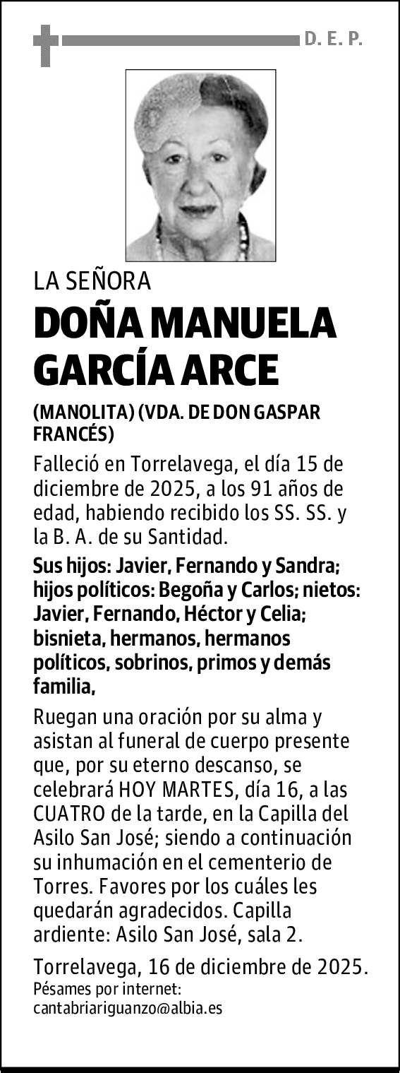 DOÑA MANUELA GARCÍA ARCE